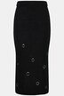 Gebreide midirok, oogjes, slim, elastische tailleband, geribbeld breisel