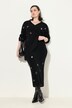 Gebreide midirok, oogjes, slim, elastische tailleband, geribbeld breisel