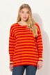 Pull rayé en maille, manches longues, col rond