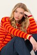 Pull rayé en maille, manches longues, col rond