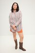 Skjortebluse, oversized, striper, skjortekrage, langermet