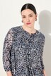 Maxi-jurk van mesh, leopatroon, dubbelgelaagd, ronde hals, 3/4-mouwen