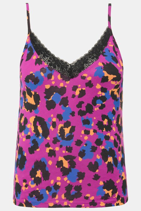 Pysjamas, kort todelt sett, leopard i farge, blonde, topp, shorts