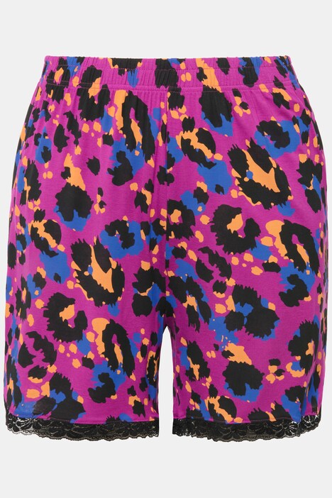 Pysjamas, kort todelt sett, leopard i farge, blonde, topp, shorts