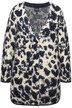 Rozepínací svetr, leopardí vzor, výstřih do V, podíl vlny