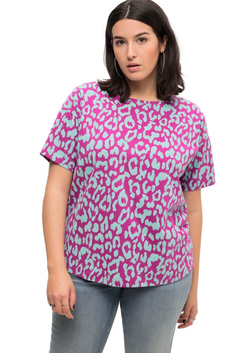 Oversize tričko, zvířecí potisk, kulatý výstřih, krátké rukávy