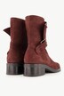 Skinn-boots, semsket skinn, glidelås, avtagbar fotseng, bredde H