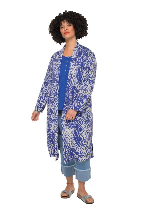 Kimono, plošný potisk, otevřený střih, široké dlouhé rukávy