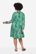 Vestido, estampado por toda la prenda, escote de túnica, manga larga