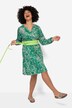 Vestido, estampado por toda la prenda, escote de túnica, manga larga