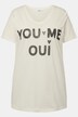 T-shirt, paillet-tekst, V-udskæring, korte ærmer