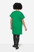 Maglia dal taglio lungo e oversize con scritta, scollo a girocollo e laccetti per l'arricciatura
