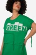 Maglia dal taglio lungo e oversize con scritta, scollo a girocollo e laccetti per l'arricciatura