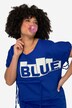 Lang shirt, oversized, letters, ronde hals, rimpelbandjes