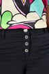 Twill-shorts, lige pasform, synlige knapper, opsmøgningskant