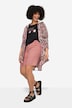 Short en sergé, boutons apparents et bas de jambe pouvant se retrousser, coupe Straight Fit
