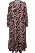 Maxi šaty, A střih, zvířecí vzor, tunikový výstřih, dlouhé rukávy