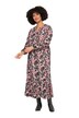Maxi šaty, A střih, zvířecí vzor, tunikový výstřih, dlouhé rukávy