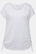 T-skjorte, oversized, rund hals, rynker i siden