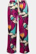 Pantalón, satén con estampado de caras, cintura elástica