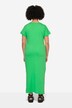 Maxi jurk van jersey, ronde hals, halve mouwen, zijsplitten