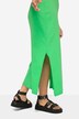 Maxi jurk van jersey, ronde hals, halve mouwen, zijsplitten