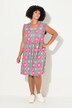 Vestido, estampado por toda la prenda, escote de pico, sin mangas