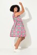 Vestido, estampado por toda la prenda, escote de pico, sin mangas