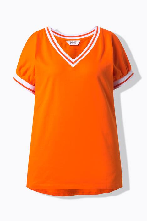 Trui, oversized, V-hals, gestreepte manchetten