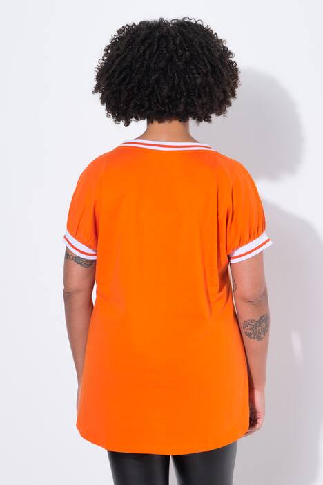 Trui, oversized, V-hals, gestreepte manchetten