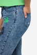 Jeans con stampa colorata, cinque tasche e orli elastici