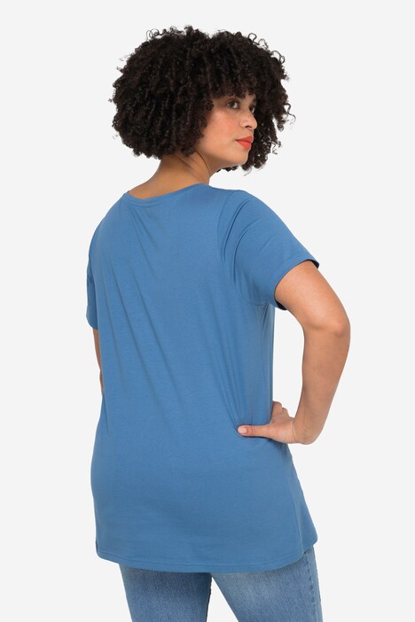 Half-Sleeve Crew Neck Inscription T-Shirt