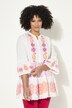 3/4-Sleeve V-Neck Patterned Stripe Tunic