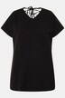 T-shirt, oversize, pyntebånd på ryggen, V-udskæring, korte ærmer