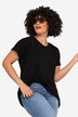 T-shirt, oversize, pyntebånd på ryggen, V-udskæring, korte ærmer