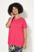 T-shirt, oversize, pyntebånd på ryggen, V-udskæring, korte ærmer