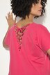 T-shirt, oversize, pyntebånd på ryggen, V-udskæring, korte ærmer