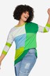 Felpa con stampa color blocking, scollo a girocollo e maniche lunghe