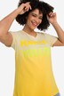 Half-Sleeve V-Neck Color Gradient Sequined Inscription T-Shirt
