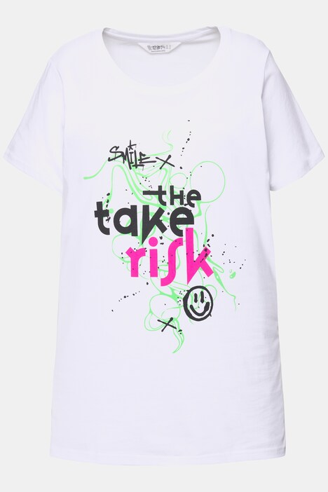 Half-Sleeve Crew Neck Women Pattern T-Shirt