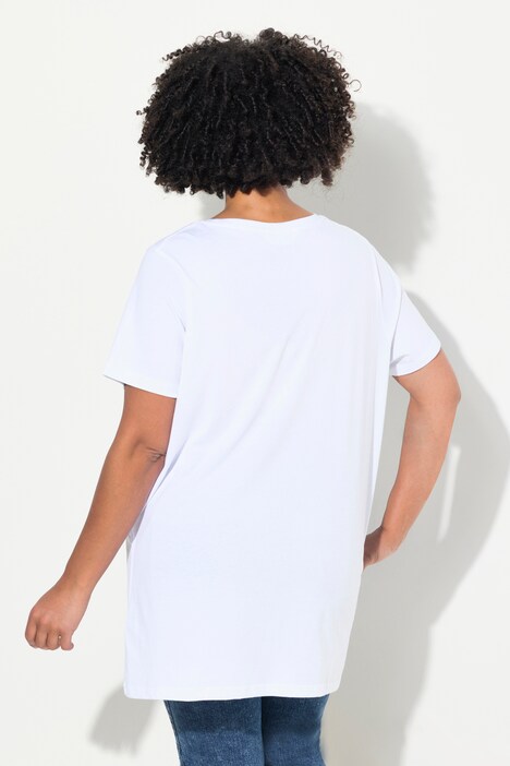 Half-Sleeve Crew Neck Women Pattern T-Shirt