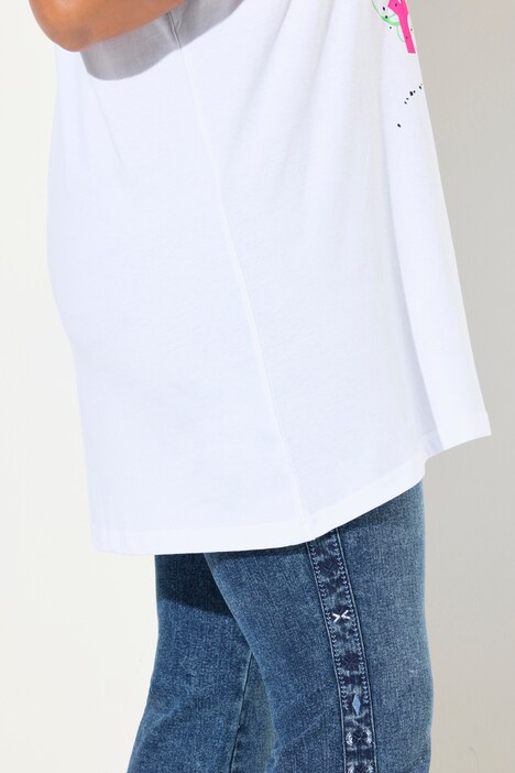 Half-Sleeve Crew Neck Women Pattern T-Shirt