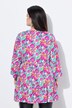 Tunika bluse, utringning med knappestolpe, 3/4 ermer, volanger