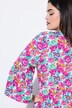 Tunika bluse, utringning med knappestolpe, 3/4 ermer, volanger