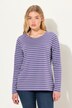Stribet sweater, rund hals, lange ærmer