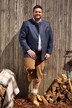 Veste Men+ esprit Janker bavarois, aspect lin, col légèrement montant - jusqu'au 74