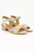 Leren sandalen, klittenband, meerkleurig, gesp, wijdte H