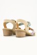 Leren sandalen, klittenband, meerkleurig, gesp, wijdte H