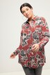 Blusa camisera, corte Boxy, estampado floral, cuello camisero, manga larga