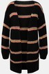 Cardigan aperto con righe e maniche lunghe